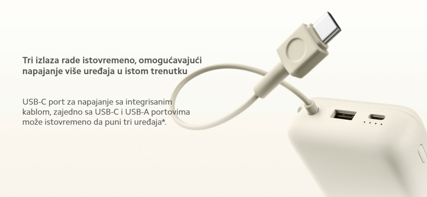 Xiaomi 33W Power Bank 20000mAh (sa integrisanim kablom)