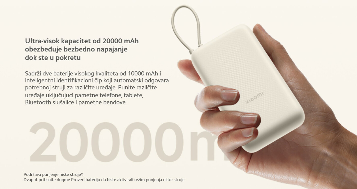 Xiaomi 33W Power Bank 20000mAh (sa integrisanim kablom)