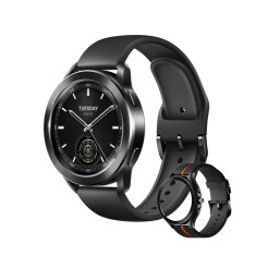 Xiaomi Watch S3 (crna) + zamenska narukvica (crno-narandžasta)